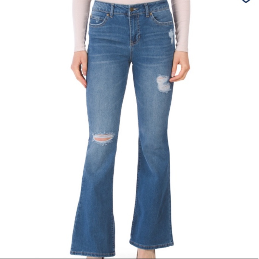 Women jeans by D. Jeans, high waist destructed Recycled Glare jeans